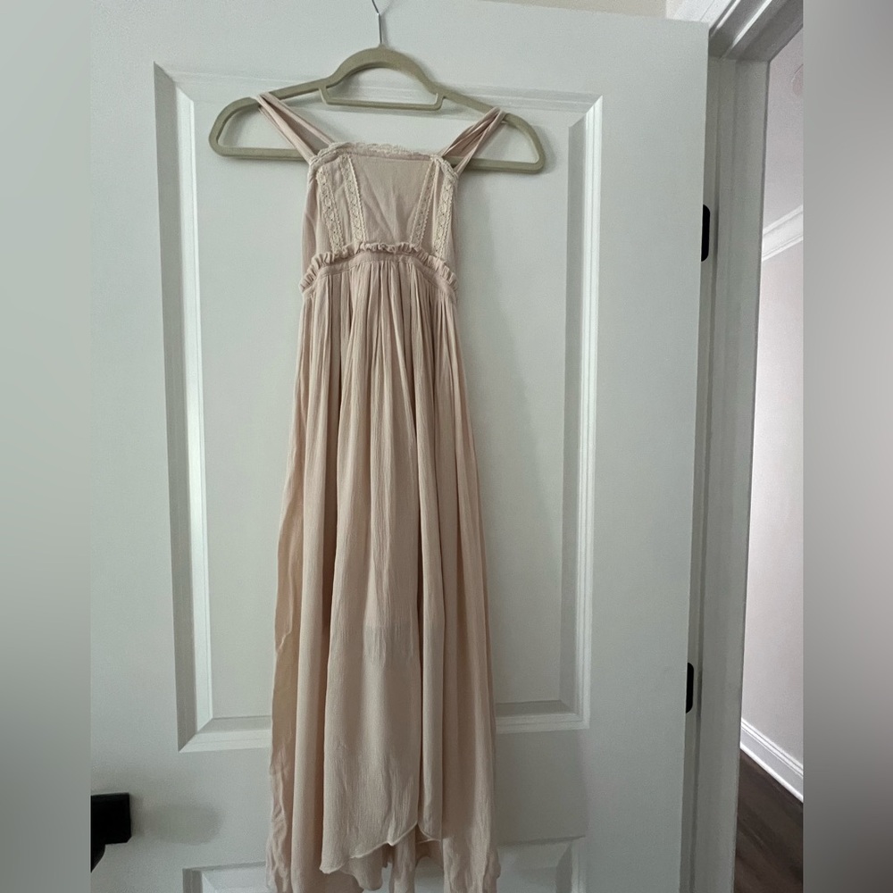 Joyfolie Cream and Lace Maxi Dress